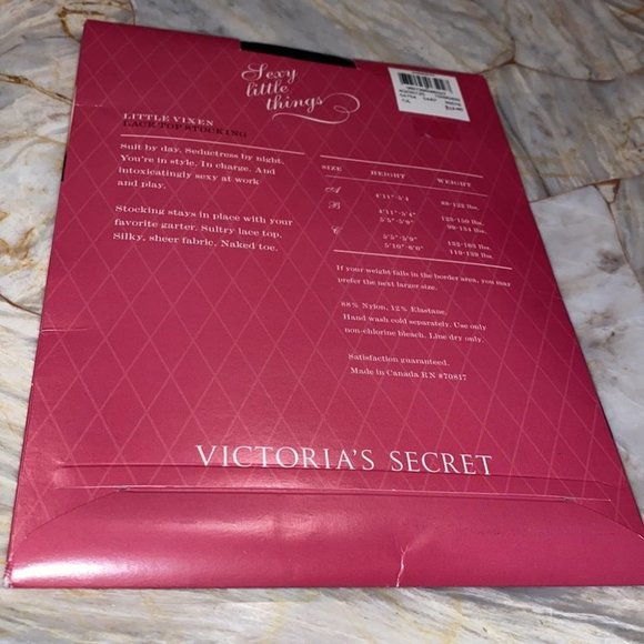 VS Sexy Little Things Little Vixen Lace TOP Stocking Bllack Size C - Picture 2 of 5